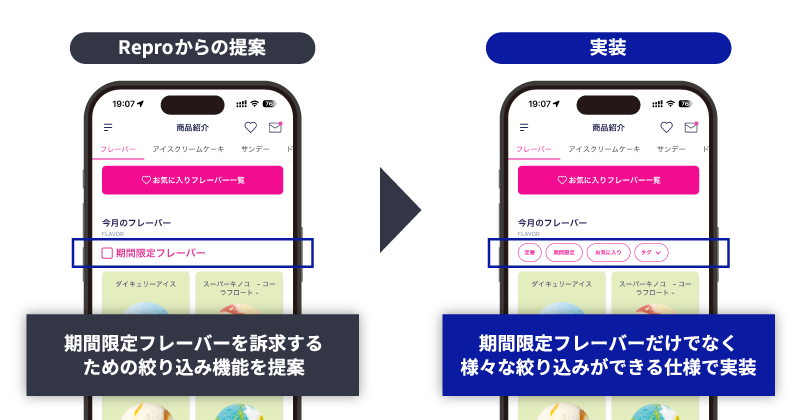 フレーバー絞り込み機能の提案と実装